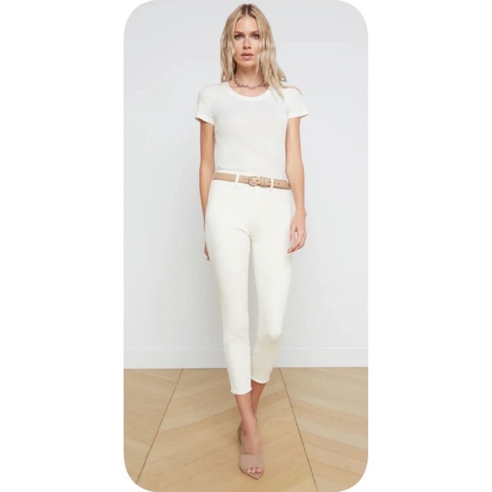 L'AGENCE Margot High Rise Skinny Jeans Vintage White Size 26